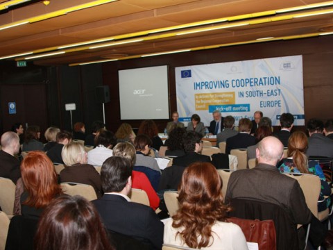 Participants of the kick-off meeting for the project Improving Cooperation in South-East Europe by Actions for Strengthening the Regional Cooperation Council, held in Sarajevo on 16 March 2012. (Photo: Central European Initiative)