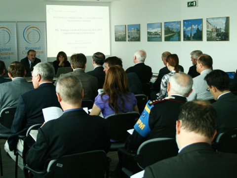 Representatives of diplomatic community in Sarajevo at RCC Secretariat’s briefing on implementation of its work strategy and results of third RCC Annual Meeting, 5 July 2011, Sarajevo, BiH. (Photo RCC/Selma Ahatovic-Lihic)