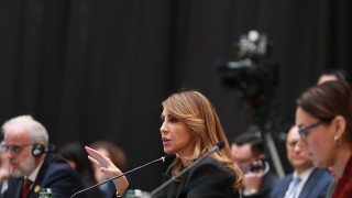 RCC Secretary General Majlinda Bregu speaking at the Growth and Convergence for the Western Balkans Six Conference, on 29 February 2024 in Tirana