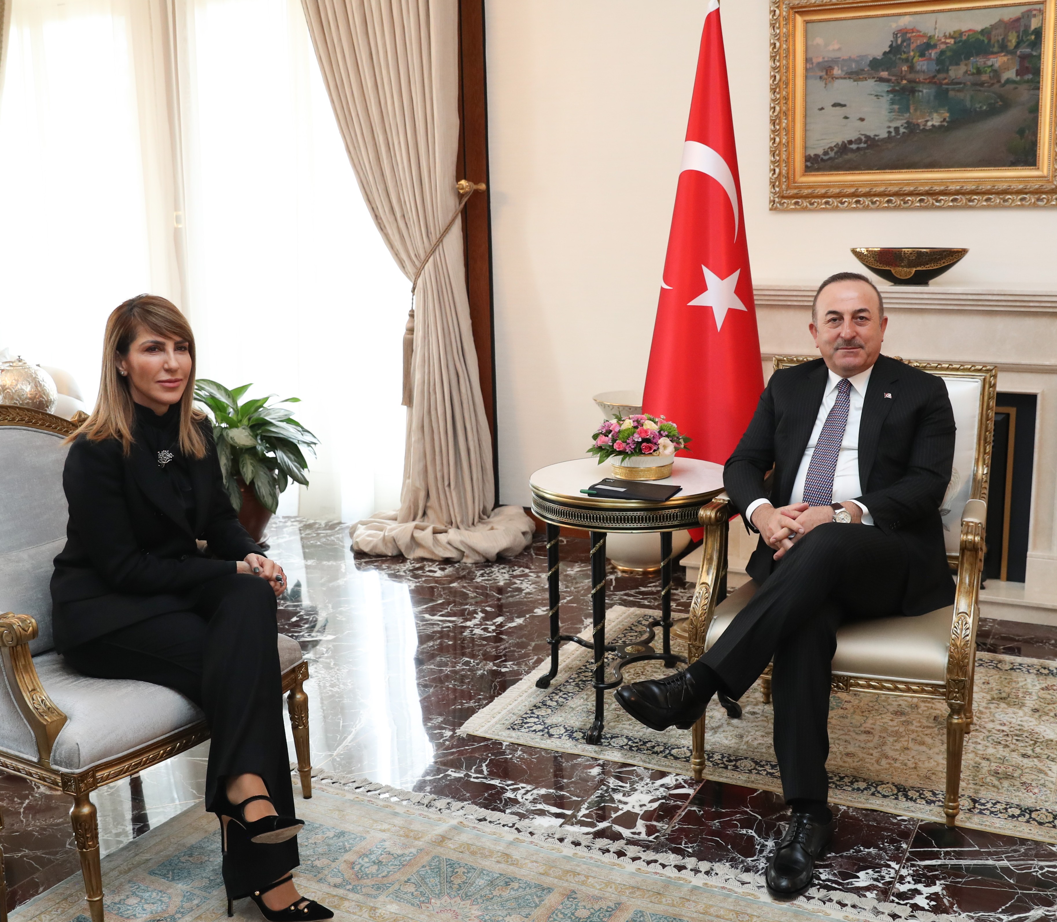 Majlinda Bregu, Secretary General of the Regional Cooperation Council (RCC) at the meeting with Mevlüt Çavuşoğlu, Minister of Foreign Affairs of Turkey in Ankara on 10 February 2020 (Photo: Courtesy of Turkish MFA)