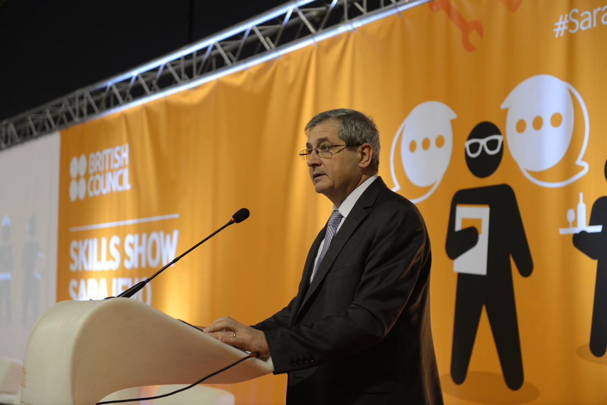 RCC Deputy Secretary General, Gazmend Turdiu at the opening of the first regional ‘Skills Show’, organized by British Council and supported by RCC, held in Sarajevo, 16-17 December 2016. (Photo: British Council/Denis Ruvic)  