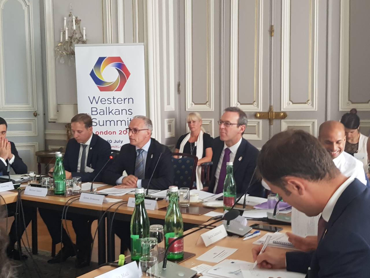 RCC Secretary General Goran Svilanovic presented key results of the implementation of Multi-Annual Action Plan on Regional Economic Area at the meeting of Ministers of Economy of the London Western Balkans Summit held in Vienna, 4 July 2018 (Photo: RCC/Maja Hadjiska Trendafilova)