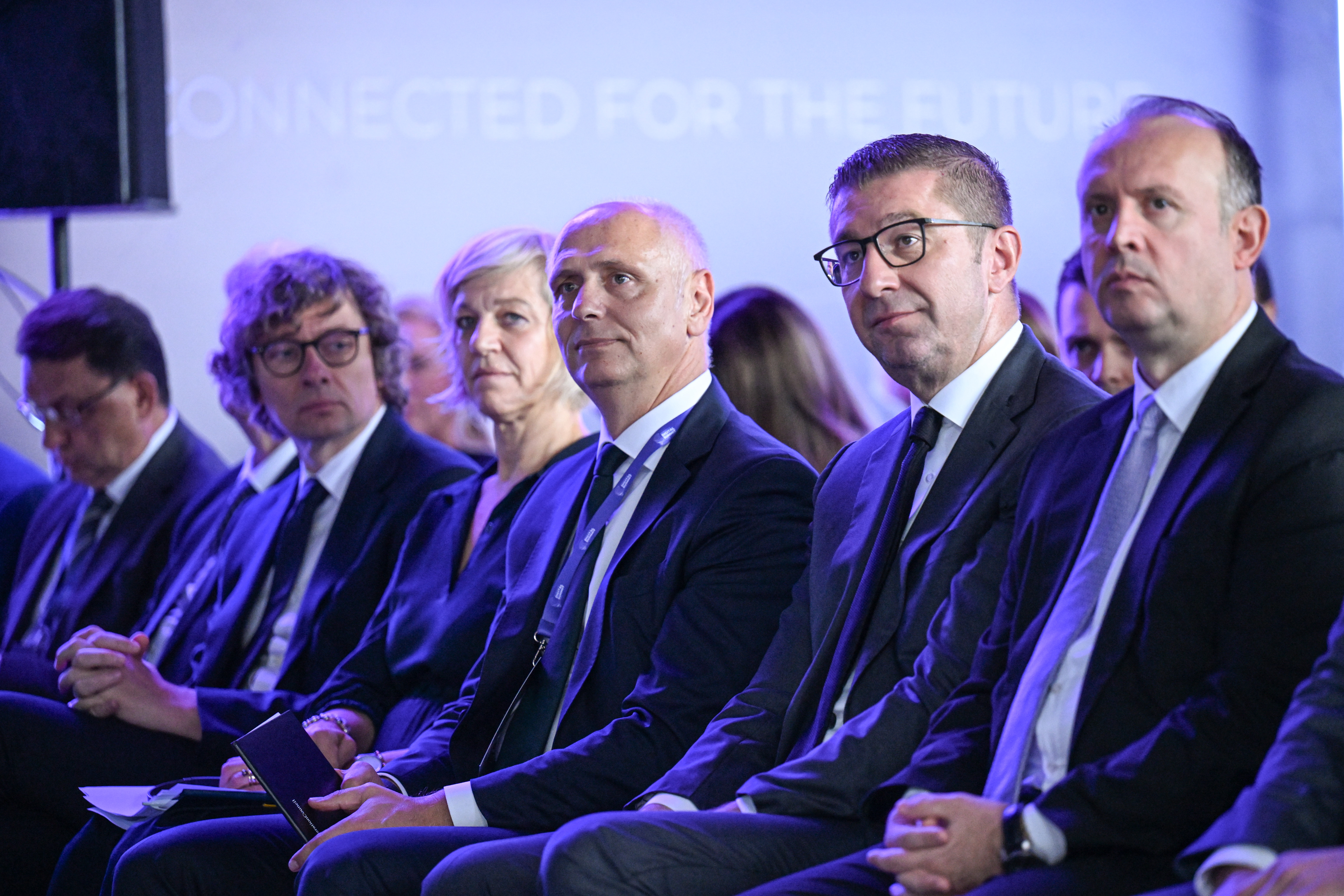 PM of North Macedonia Hristijan Mickoski and RCC SG Amer Kapetanovic at the opening of Western Balkans Digital Summit co-organised by the Government of North Macedonia and the Regional Cooperation Council (RCC) in Skopje on 2 October 2025 (Photo: RCC/Ognen Acevski)