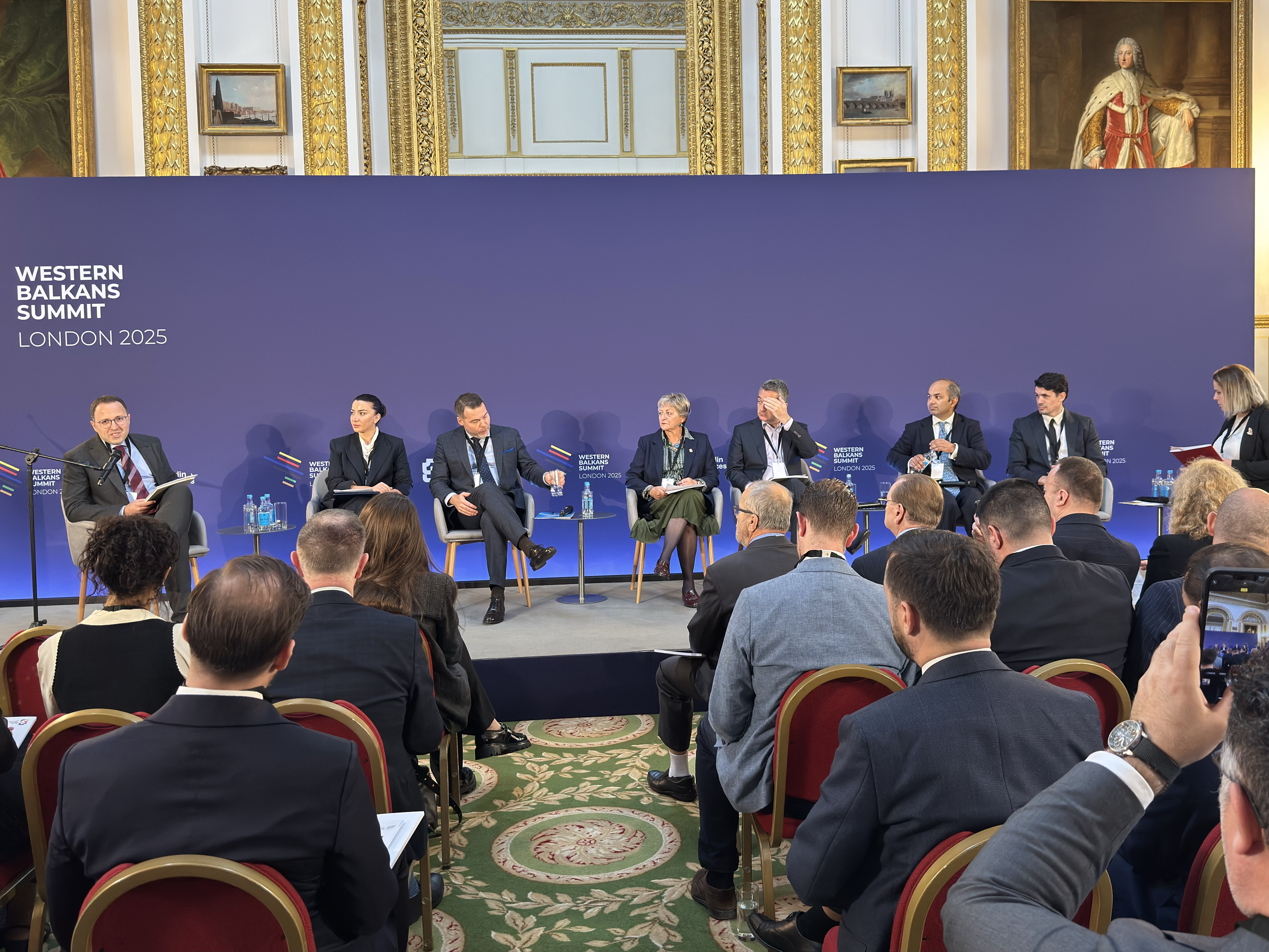 Panel “Investing in the Western Balkans” co-organised by the RCC and the UK Department for Business and Trade and chaired by Agon Nixha, Senior Expert on Competitiveness at the RCC took place within the Economy Ministers’ Meeting of the Berlin Process on 16 October 2025 in London (Photo: RCC/Edin Sabljica)