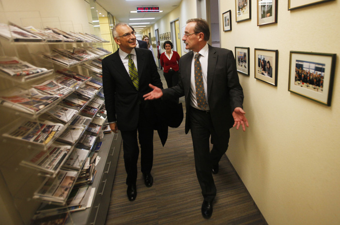 RCC Secretary General, Hido Biscevic (right), welcomed Director General for Enlargement of the European Commission, Stefano Sannino, at RCC premises in Sarajevo, BiH, on 16 November 2011. (Photo RCC/Dado Ruvic)