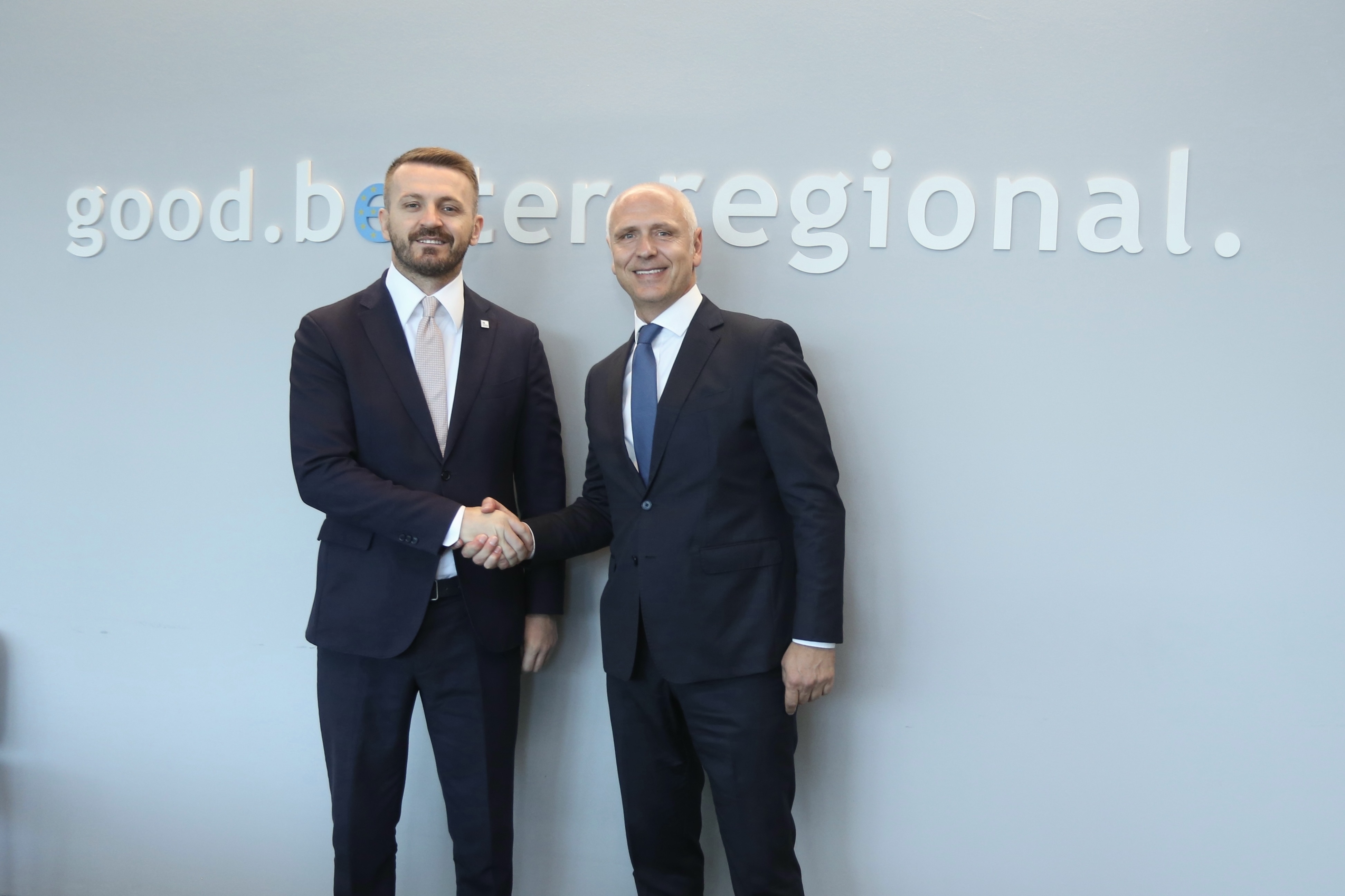 RCC Secretary General Amer Kapetanovic welcomes Montenegro's Minister of Public Administration Marash Dukaj at RCC Secretariat in Sarajevo on 10 July 2026 (Photo: Jasmin Sakovic)