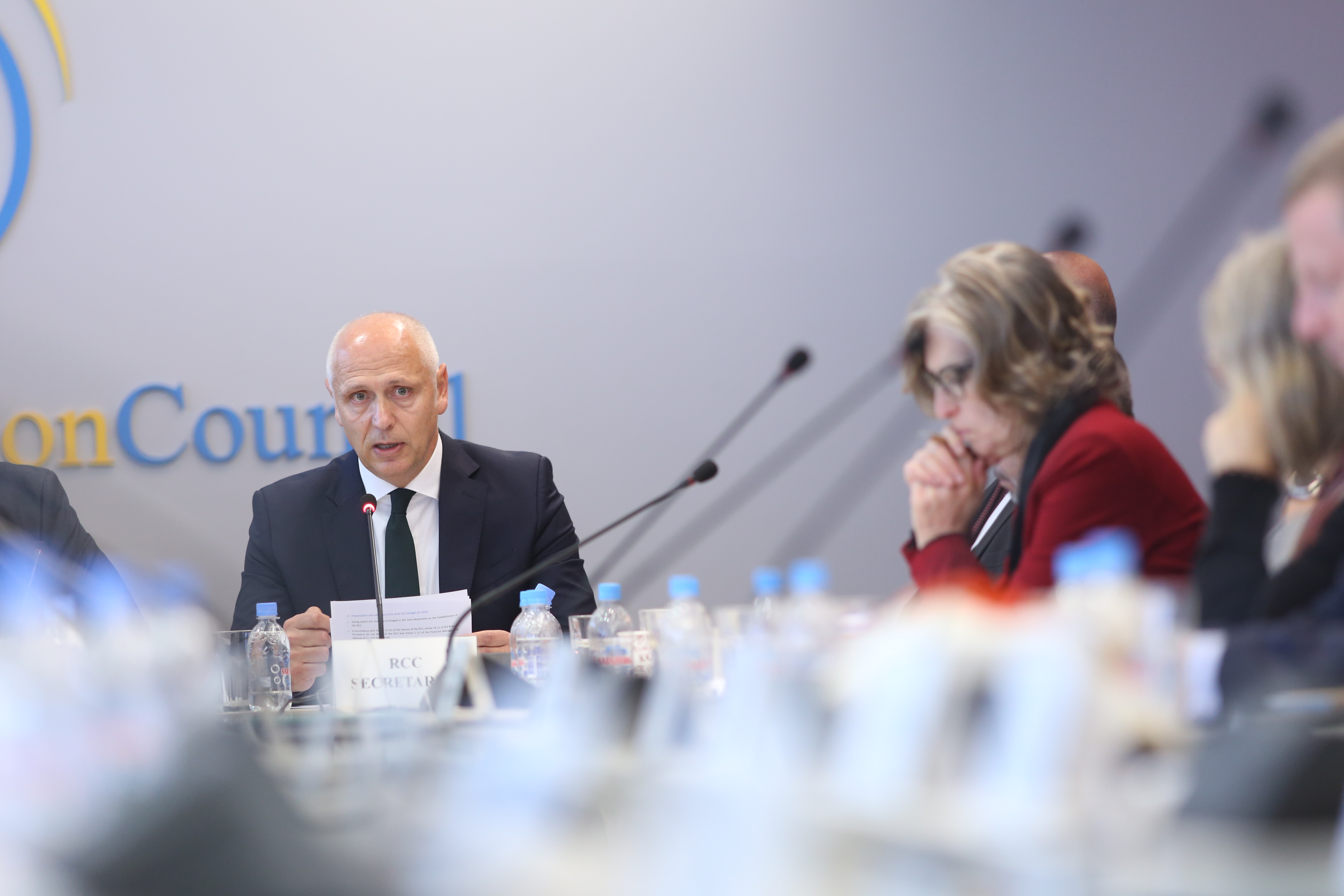 RCC Secretary General Amer Kapetanovic chairing the RCC Board Meeting on 6 November 2025 in Sarajevo (RCC/Jasmin Sakovic)