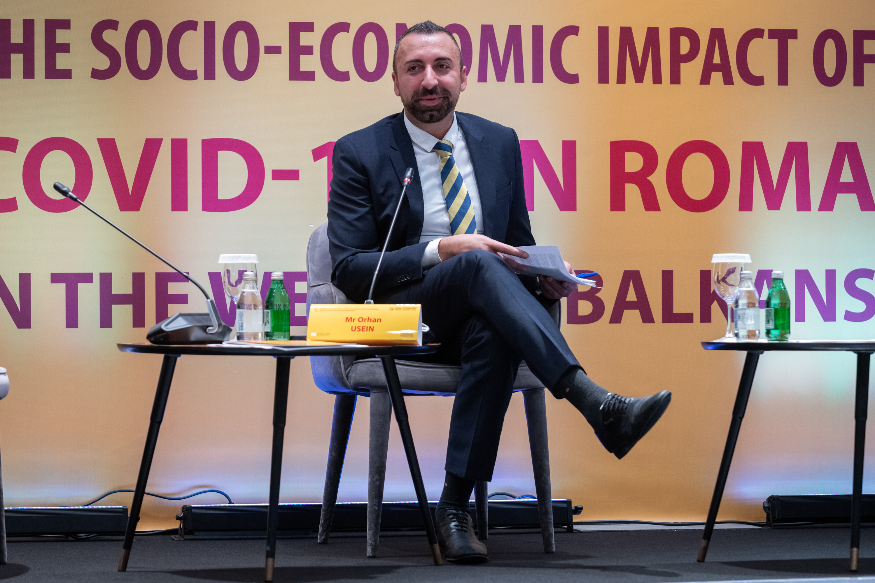 Orhan Usein, Head of Office of the RCC's Roma Integration project, hosting the regional conference on Impact of Covid-19 on Roma in the Western Balkans. In Belgrade on 13 December 2021 (Photo: RCC/Nemanja Brankovic)  