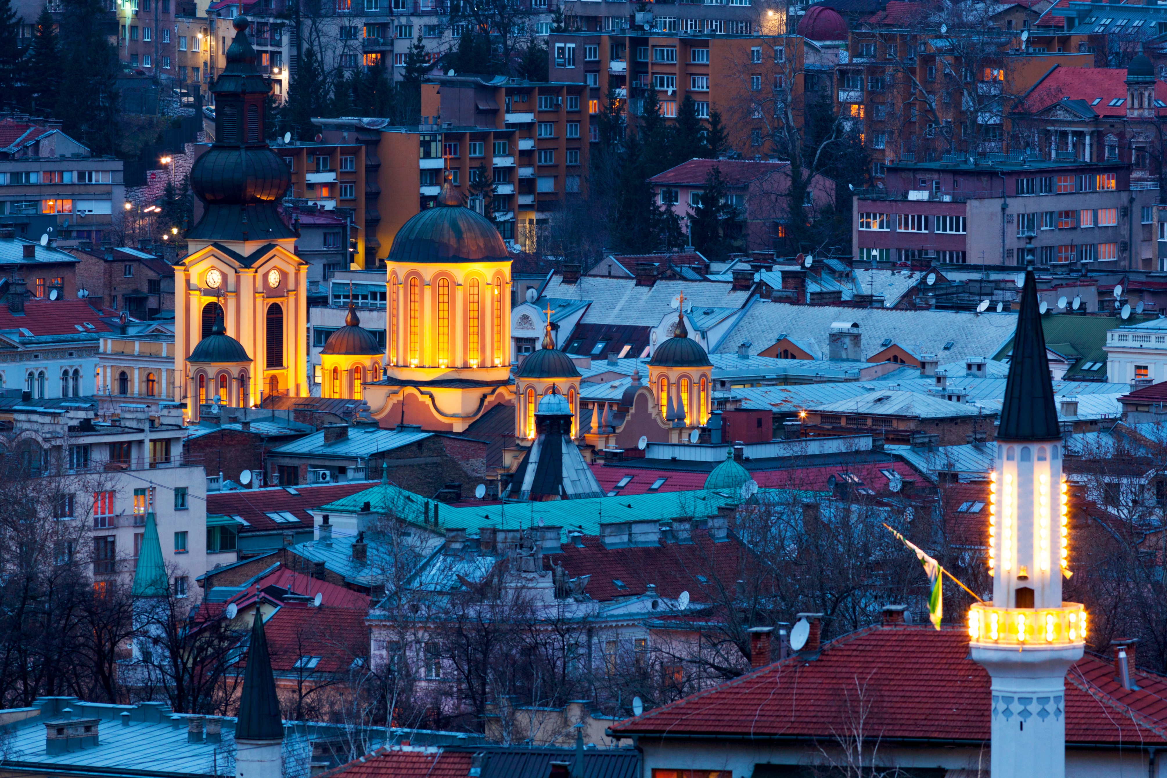 Within two hundred meter radius in downtown Sarajevo one can visit Catholic and Orthodox Cathedrals, Mosques and Synagogues. (Photo: Shutterstock)