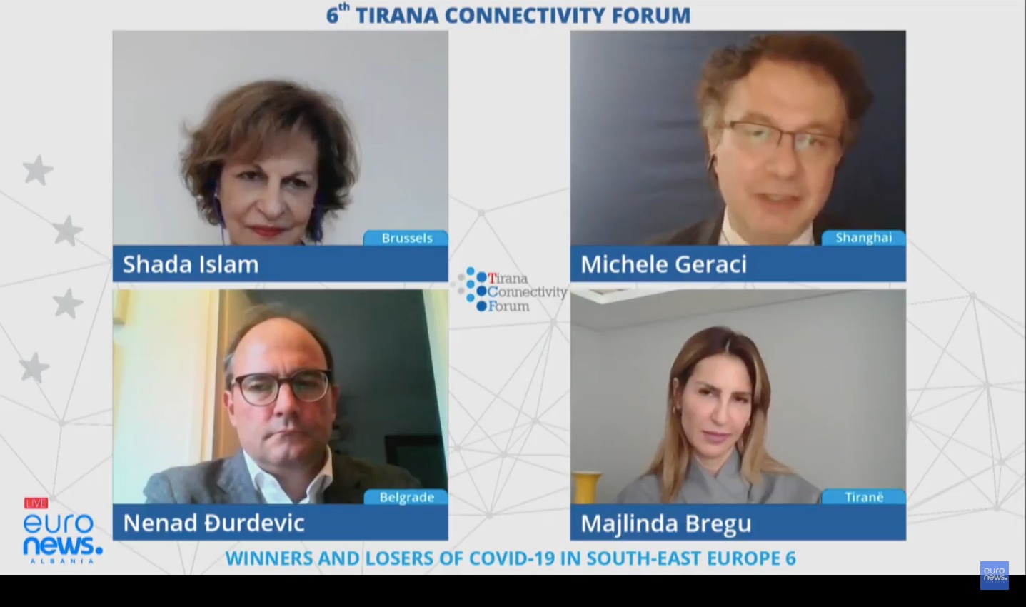 RCC's Secretary General Majlinda Bregu speaking at the Connectivity Forum (TCF)’s Panel ‘Winners and Losers of Covid-19 in South-East Europe’, in Tirana on 1 October 2020