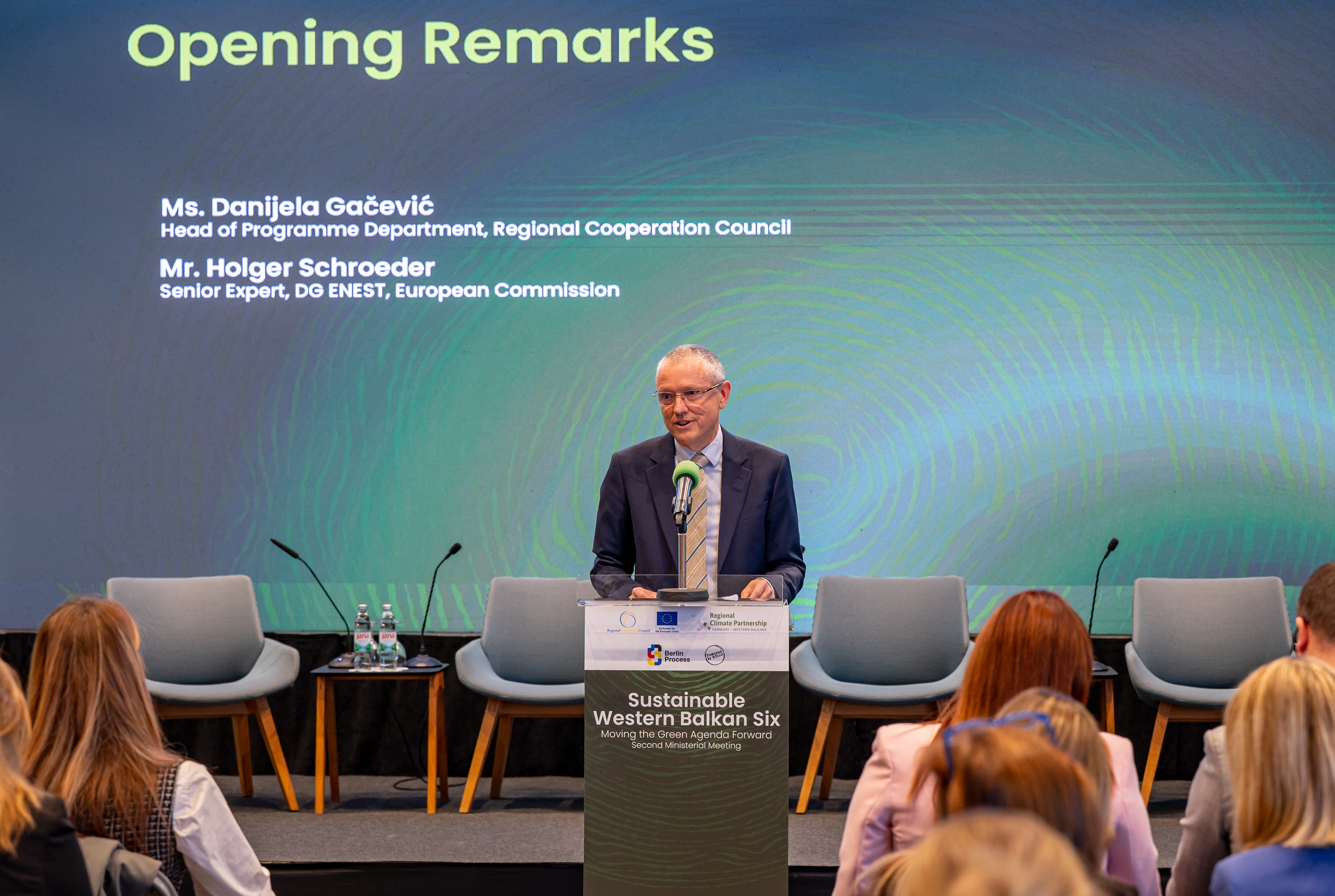 Holger Schroeder opened the Donor Coordination Meeting on the Green Agenda for the Western Balkans (GAWB) on behalf of the European Commission on 15 October 2025 in Dubrovnik (Photo: RCC/Srdjan Kurajica)