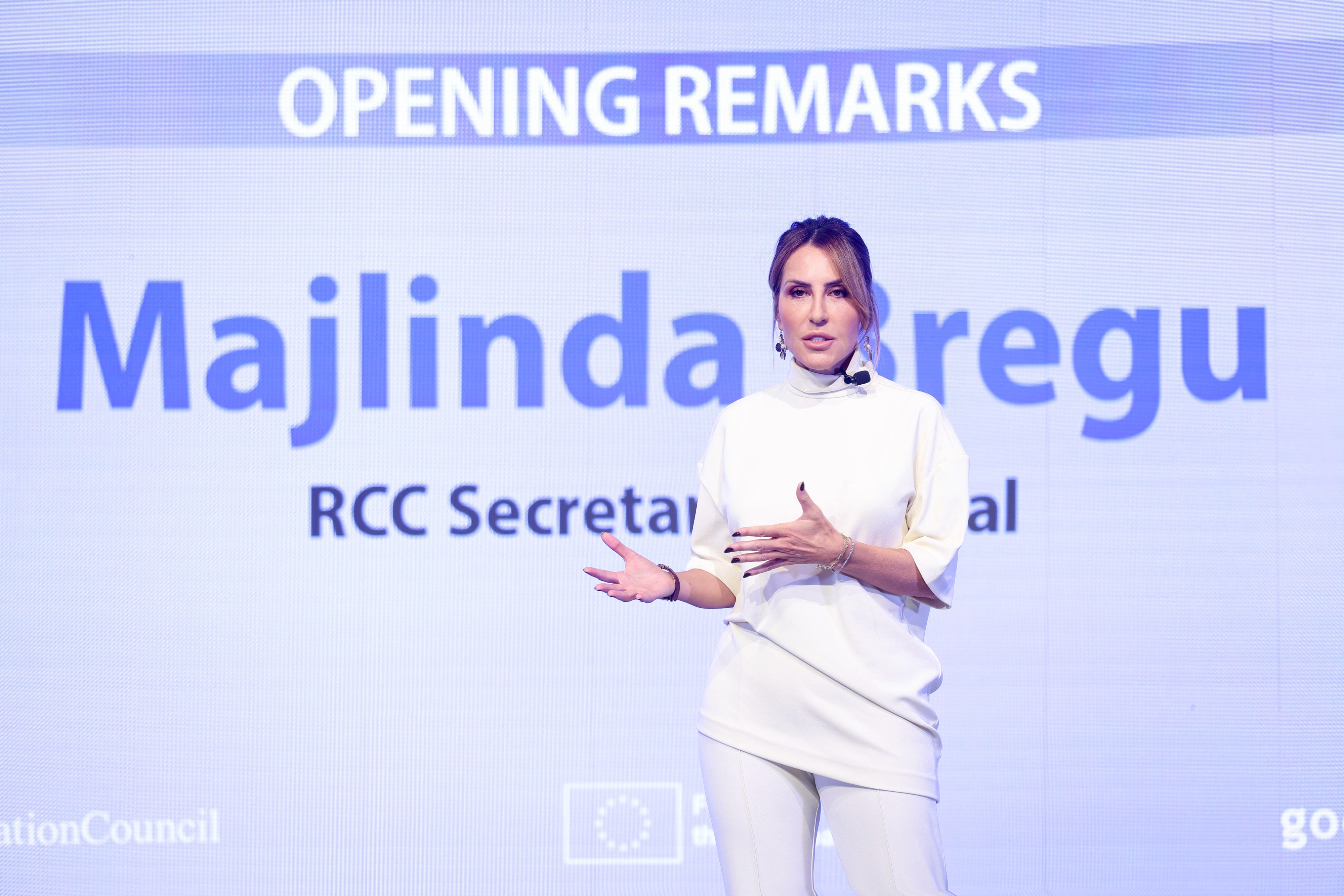 RCC Secretary General Majlinda Bregu opening the 4th edition of Balkathon, on 3 October 2023 in Sarajevo (Photo: RCC/Armin Durgut)