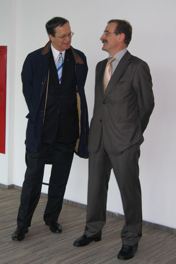 RCC and OSCE Secretary Generals, Hido Biščević (right) and Marc Perrin de Brichambaut, respectively, met in Sarajevo to discuss priority areas of cooperation, 17 March 2008. (Photo RCC/Sead Filipović)