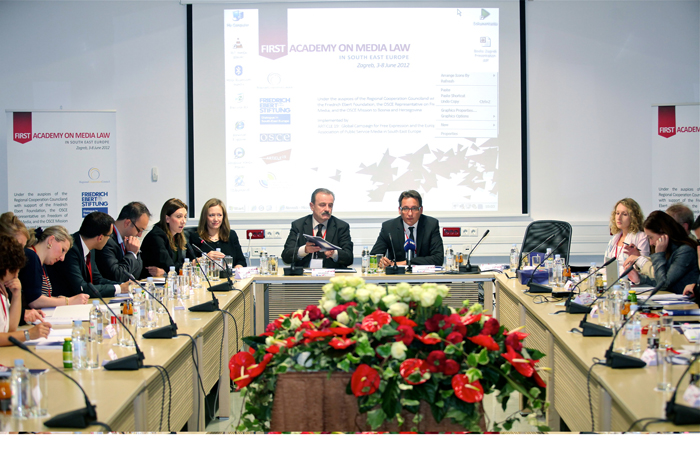 The first Academy on Media Law in South East Europe, was  held in Zagreb, Croatia, on 3-8 June 2012. (Photo: Courtesy of the European Association of Public Service Media in South East Europe)