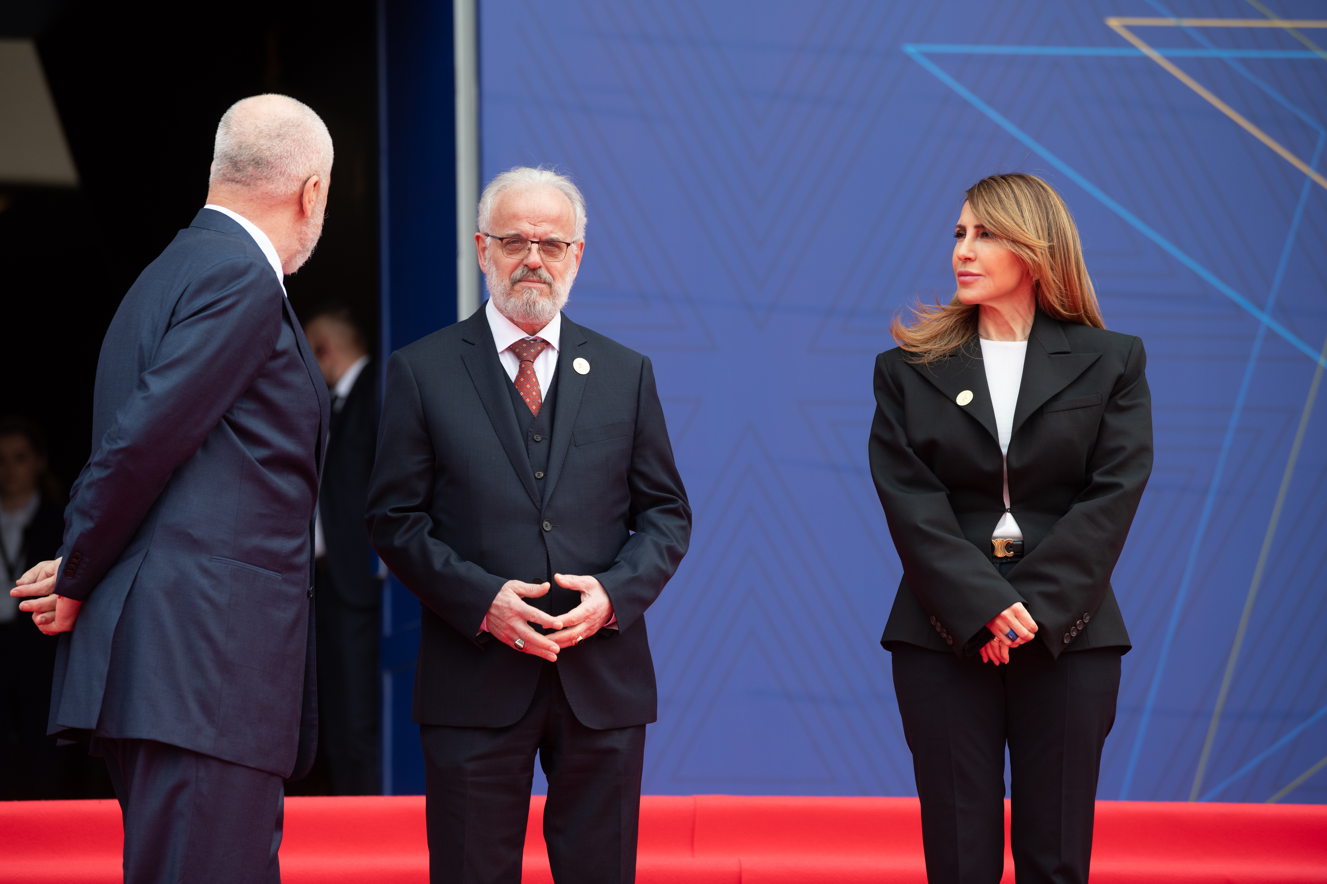 RCC Secretary General Majlinda Bregu with the Prime Minister of North Macedonia Talat Xhaferi and Prime Minister of Albania Edi Rama at the Growth and Convergence for the Western Balkans Six Conference, on 29 February 2024 in Tirana (Photo: RCC/Armand Habazaj)