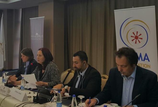 Orhan Usein, Team Leader of the RCC project Roma Integration 2020 Action Team, presenting the project and its objectives at policy Dialogue Forum in Pristina, 21 November 2016 (Photo: RCC/Rada Krstanovic) 