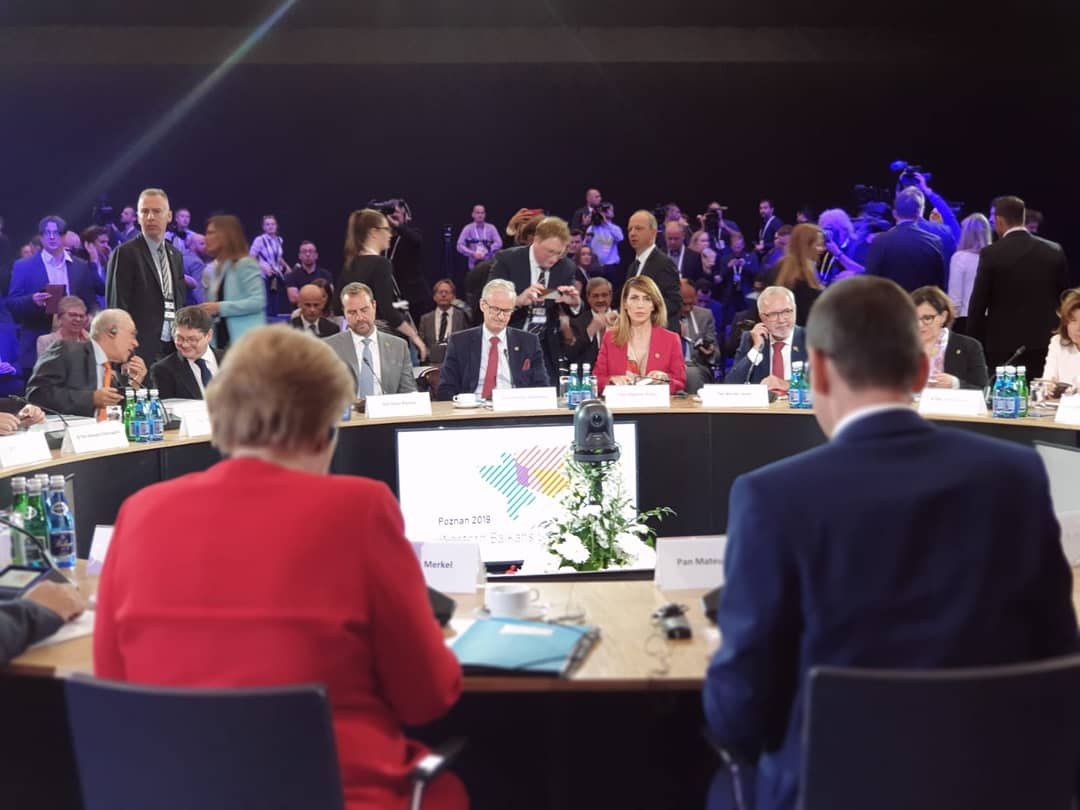 RCC Secretary General, Majlinda Bregu addressing the Western Balkans Leaders’ Summit in Poznan, Poland, 5 July 2019 (Photo: RCC/Erik Witsoe) 