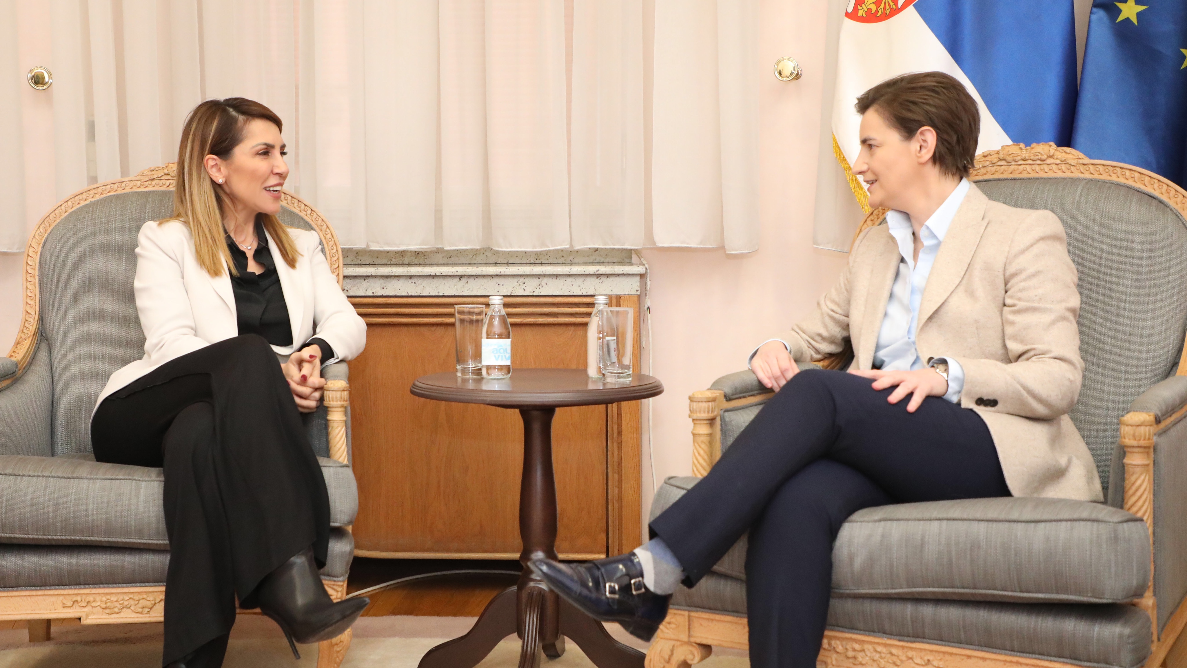 In a two-day visit to Serbia, Secretary General of the Regional Cooperation Council (RCC) Majlinda Bregu met with the Prime Minister of Serbia, Ana Brnabić and First Deputy Prime Minister and Minister of Foreign Affairs, Ivica Dačić, , among other Serbian officials. (Photo:  Courtesy of the Government of the Republic of Serbia)
