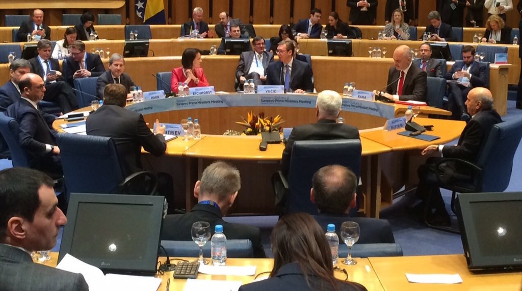 Western Balkans Six Prime Ministers Summit with the European Commission and the European External Action Service in Sarajevo, 16 March, 2017 (Photo: @JHahnEU) 