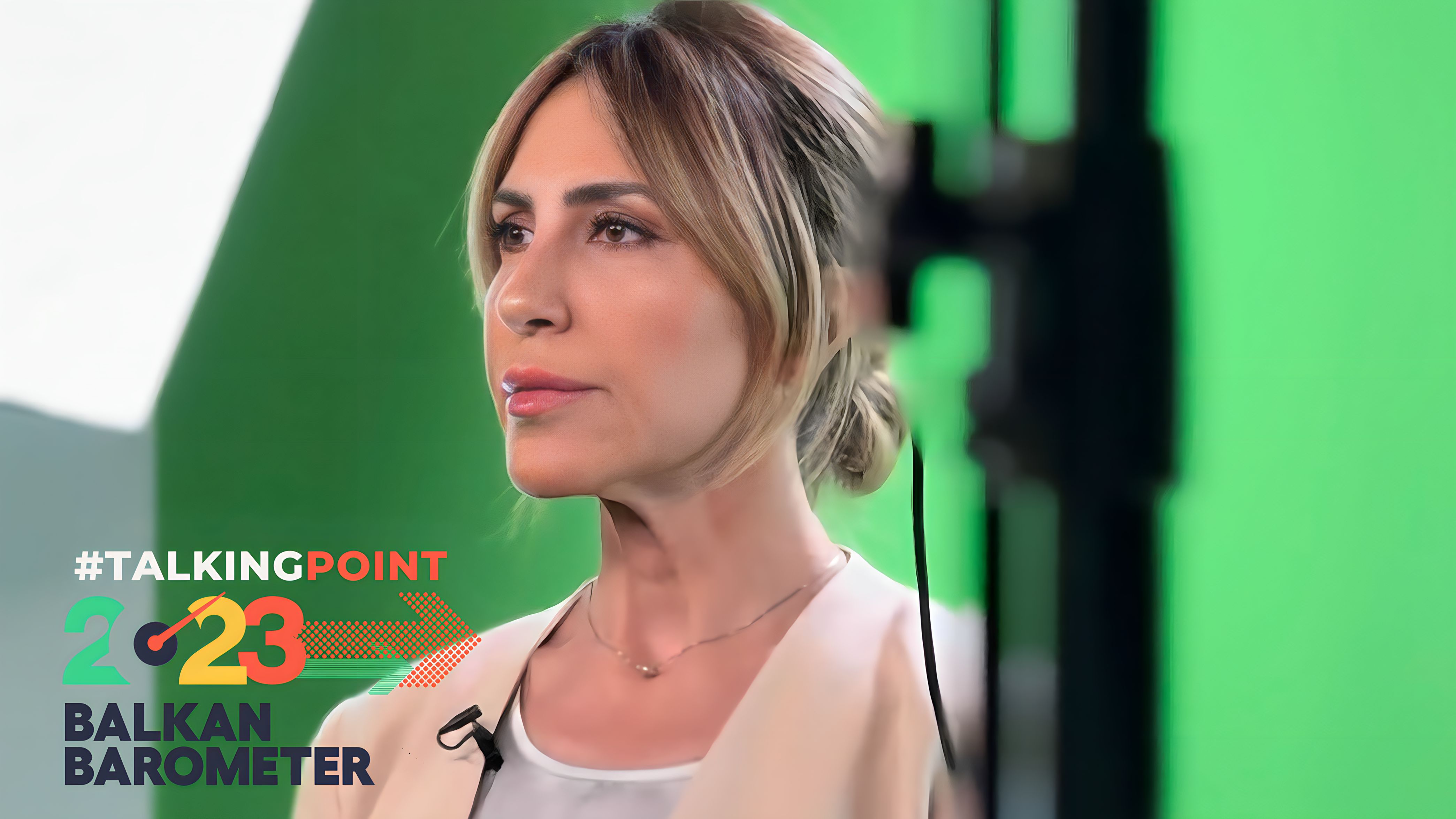 RCC Secretary General Majlinda Bregu presenting the Balkan Barometer Public Opinion 2023 data in the latest issue of Talking Point 