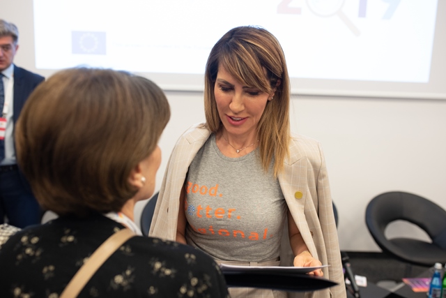 Majlinda Bregu, RCC Secretary General at the presentation of  Balkan Barometer 2019 findings at Western Balkans Summit in Poznan, 4 July 2019 (Photo: RCC/Erik Witsoe) 