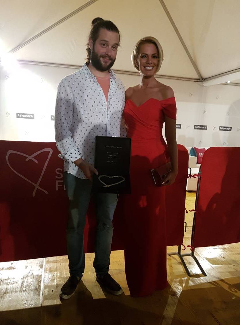 Dragana Djurica, RCC’s Senior Expert on Competitiveness with Neven Samardzic author of the film ‘Clean’, winner of the ‘Heart of Sarajevo’ for the Best Student Film at Sarajevo Film Festival 2017 (Photo: RCC/Alma Arslanagic Pozder)