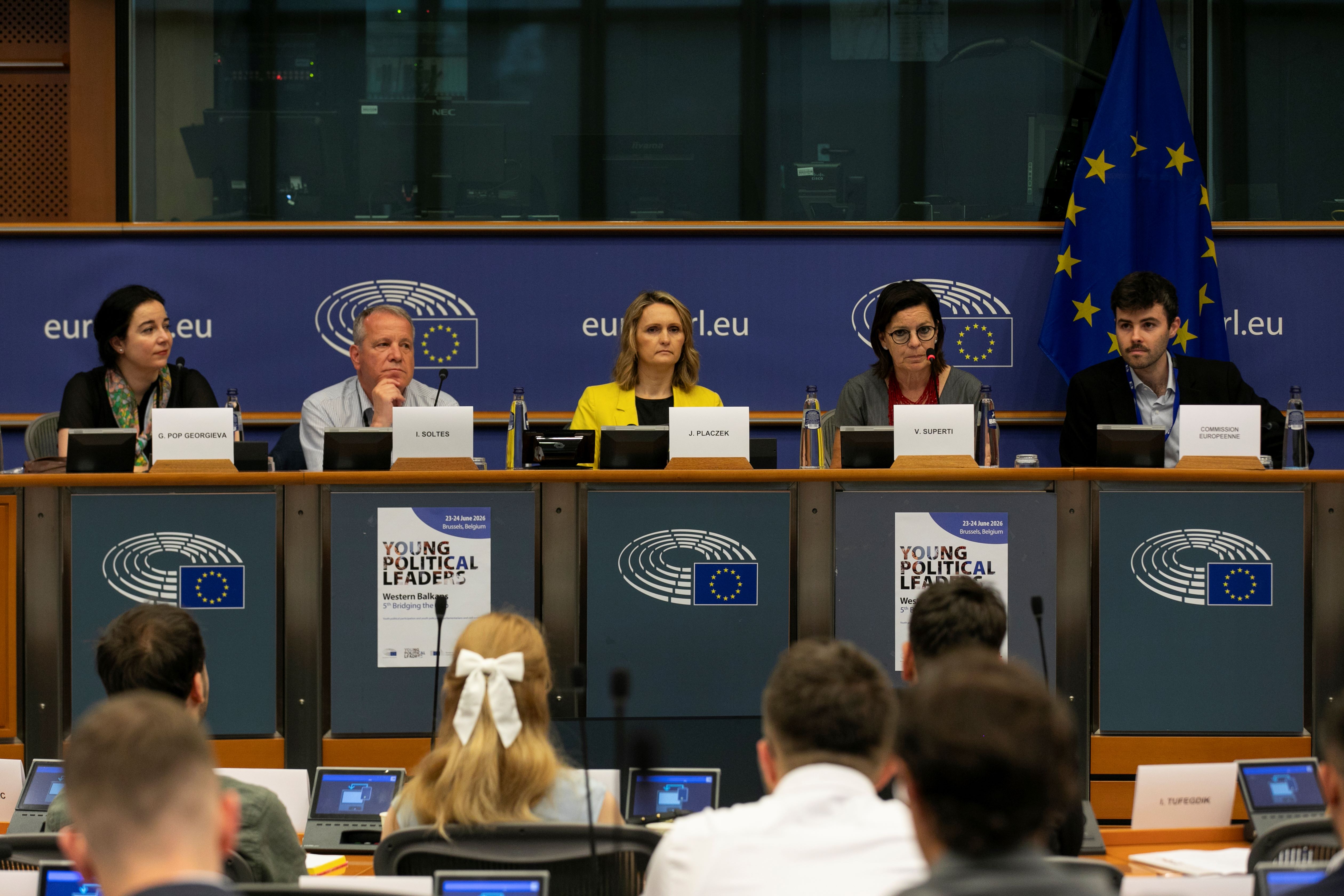 Igor Soltes, Head of the RCC Liaison Office Brussels (second on the left), gave opening remarks at the 5th Bridging the Gap on youth political participation which took place in Brussels on 23-24 June 2026 (Photo: RCC/Laure Geerts)