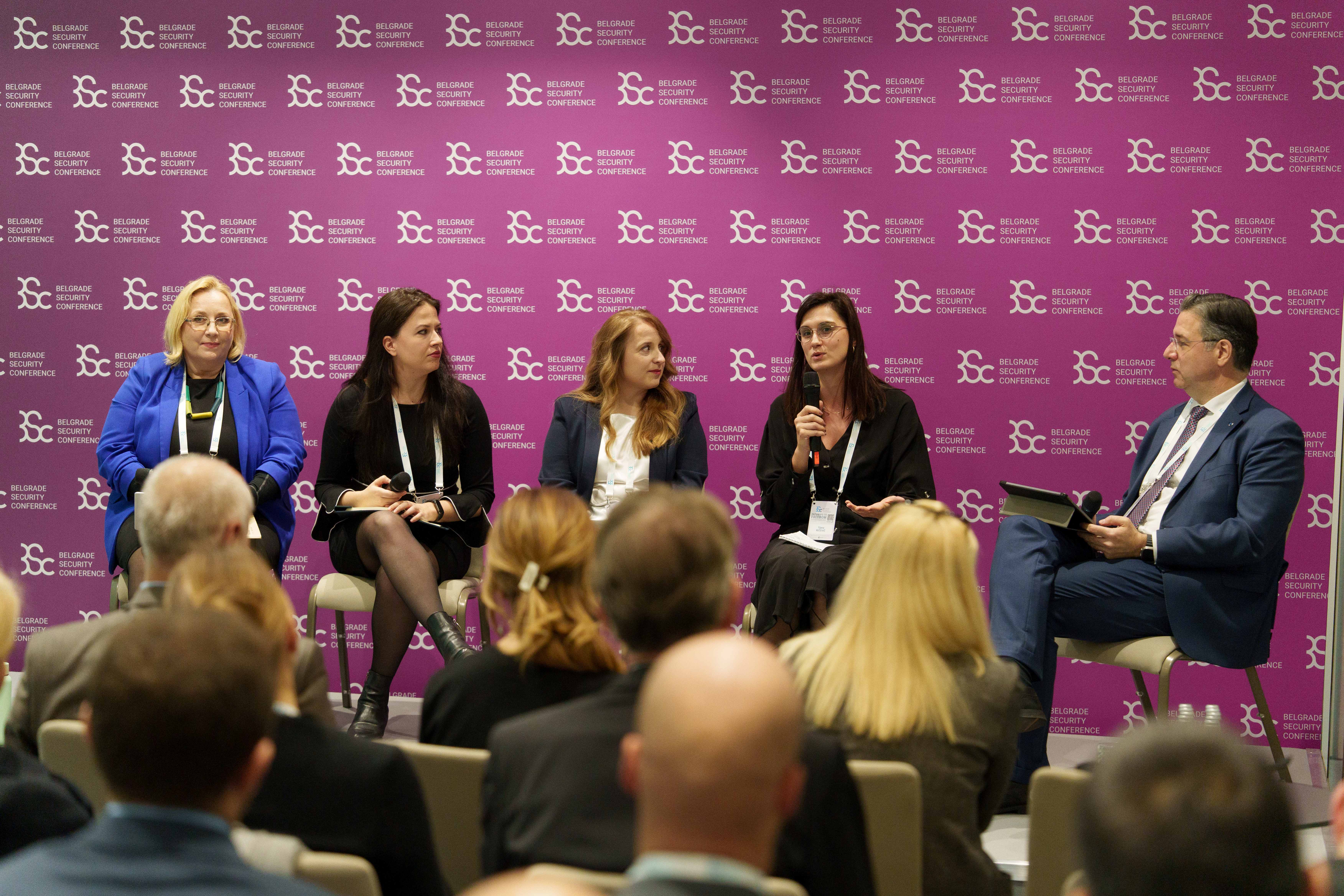 Panel discussion on the latest RCC's SecuriMeter findings presented during the Belgrade Security Conference on 19 November 2025 (Photo: RCC/Nikola Radojicic)
