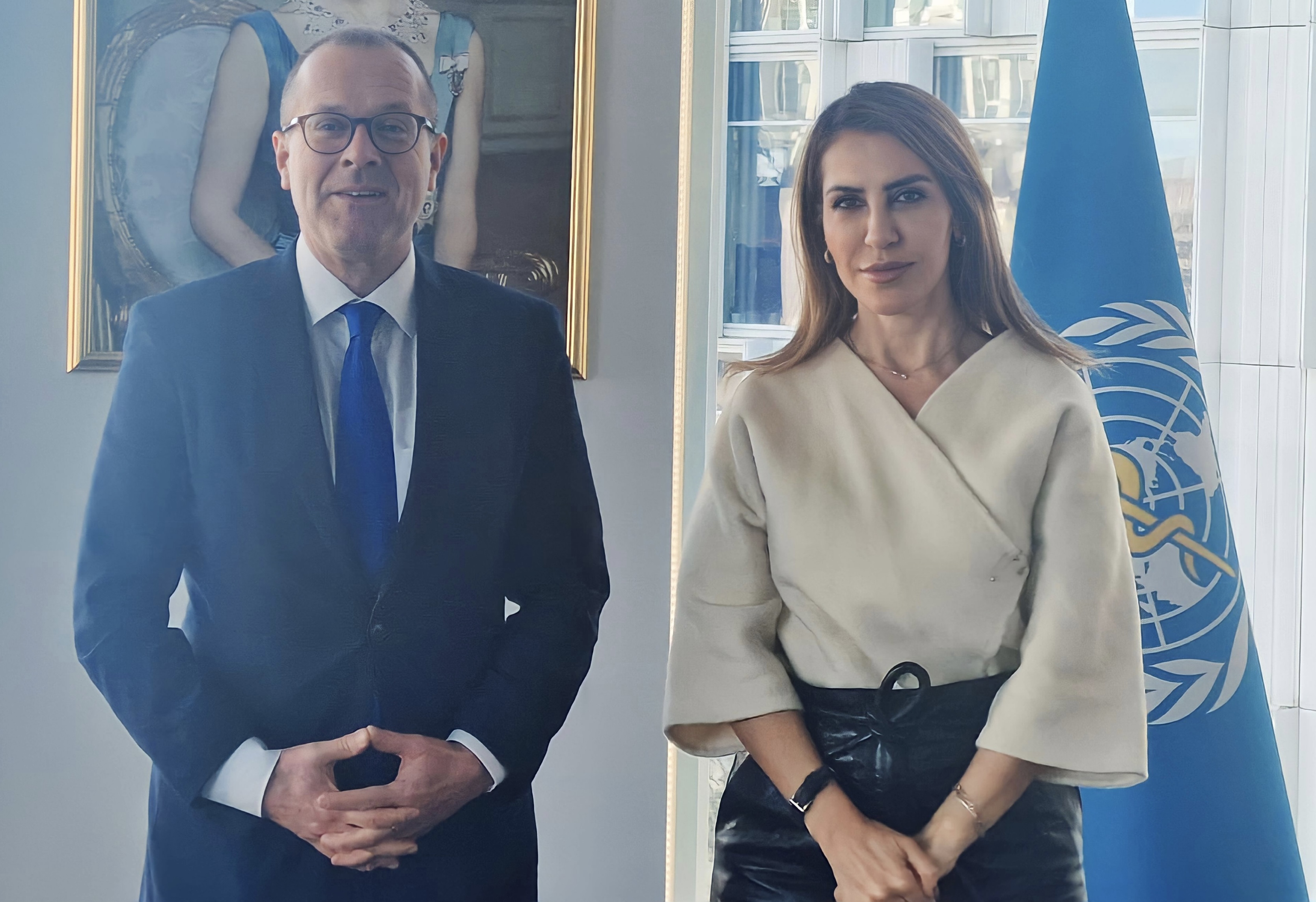 RCC Secretary General Majlinda Bregu met with the WHO Europe Regional Director Hans Kluge on the margins of the WHO Forum, in Copenhagen on 3 March 2023 (Photo: RCC)