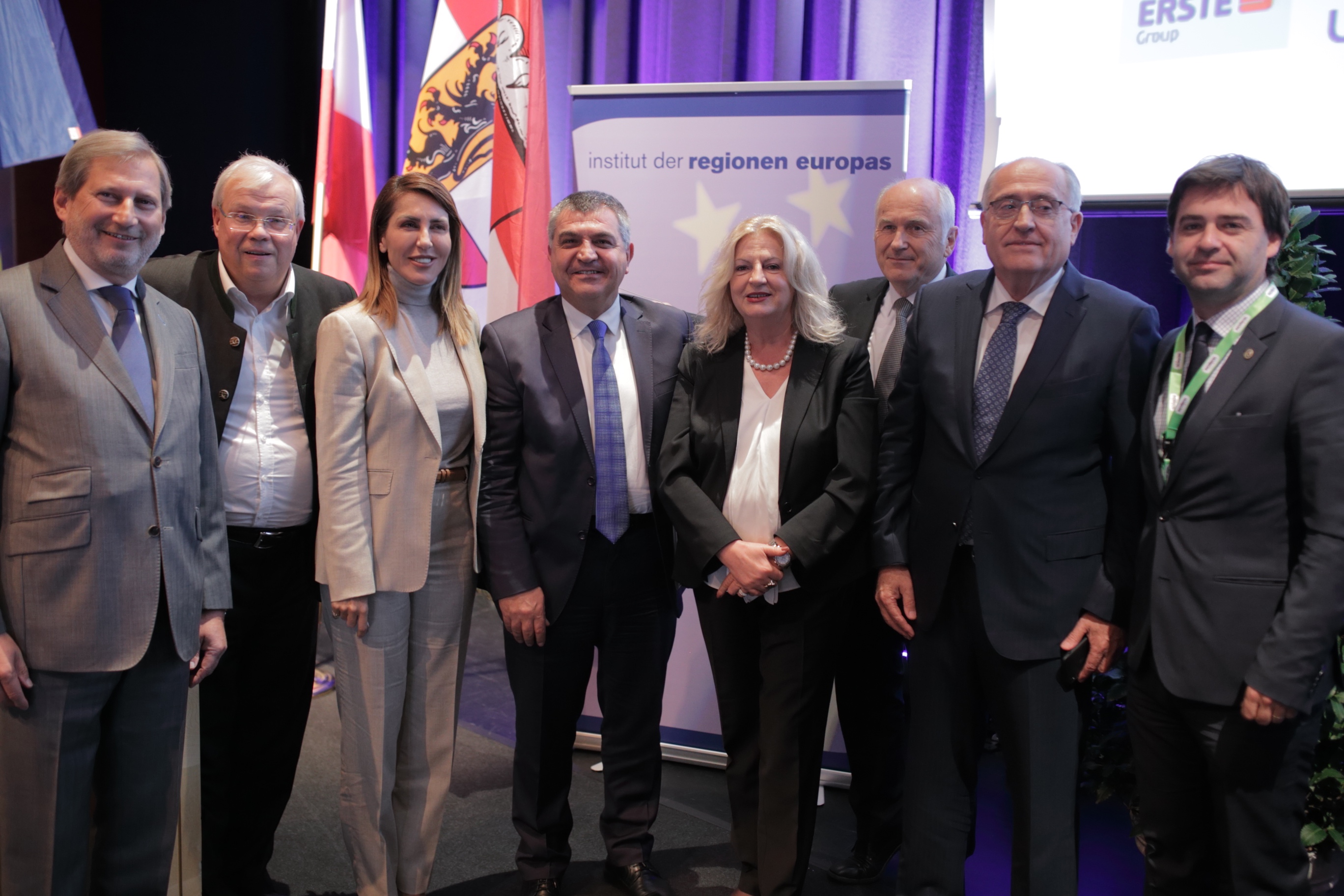 Participants of the ‘Peace on the Western Balkans - Peace in Europe’ panel session of the 15th Salzburg Europe Summit, in Salzburg, Austria, on 6-8 October 2019. Majlinda Bregu, RCC Secretary General third left. (Photo: Elmas Libohova)