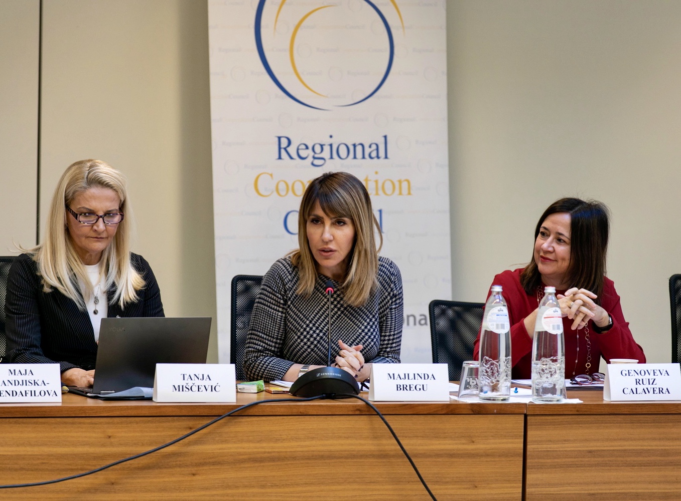 Majlinda Bregu, RCC Secretary General addressed the meeting of Coordinators in charge of MAP REA implementation in Brussels, 2 December 2019 (Photo: RCC/Laure Geerts)