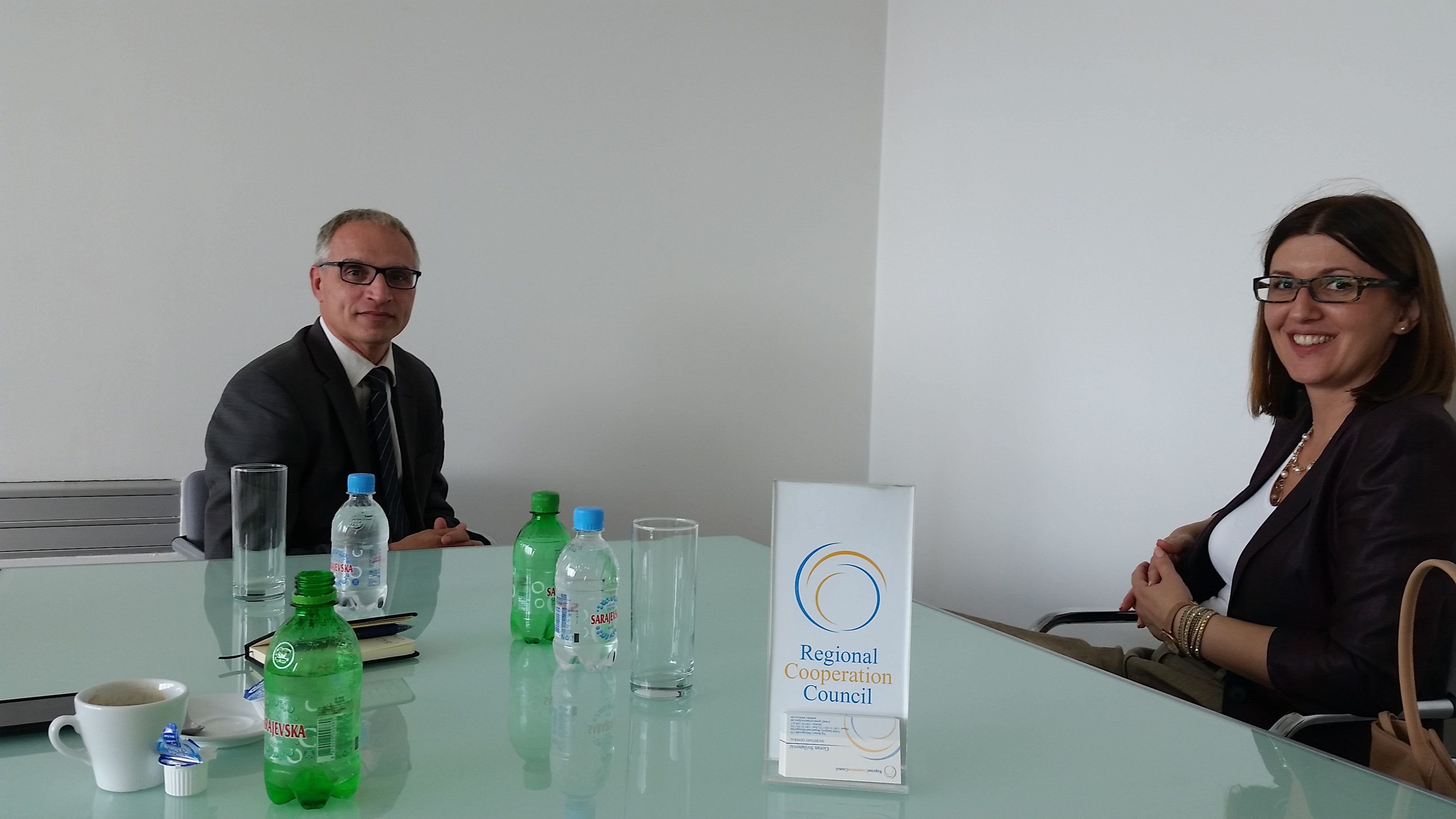 The new Director of the Migration, Asylum, Refugees Regional Initiative (MARRI), Ms Tamara Mugosa, paid her first visit the Regional Cooperation Council (RCC) Secretariat and met with the Secretary General, Mr Goran Svilanovic. (Photo: RCC/Natasa Mitrovic)