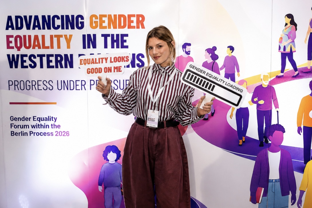Jona Haderi, RCC Expert on Monitoring and Reporting took part in Gender Equality Forum on behalf of the RCC, in Sarajevo on 2 July 2026 (Photo: RCC/Jasmin Sakovic)