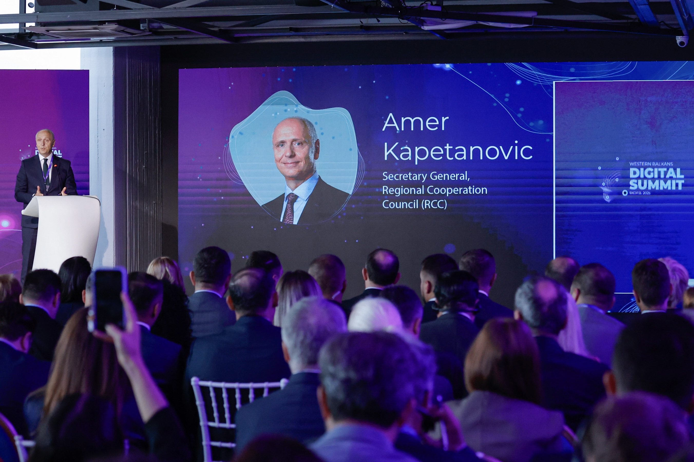 RCC Secretary General Amer Kapetanovic opening the 7th Western Balkans Digital Summit in Skopje on 2 October 2025 (Photo: RCC/Ognen Acevski)