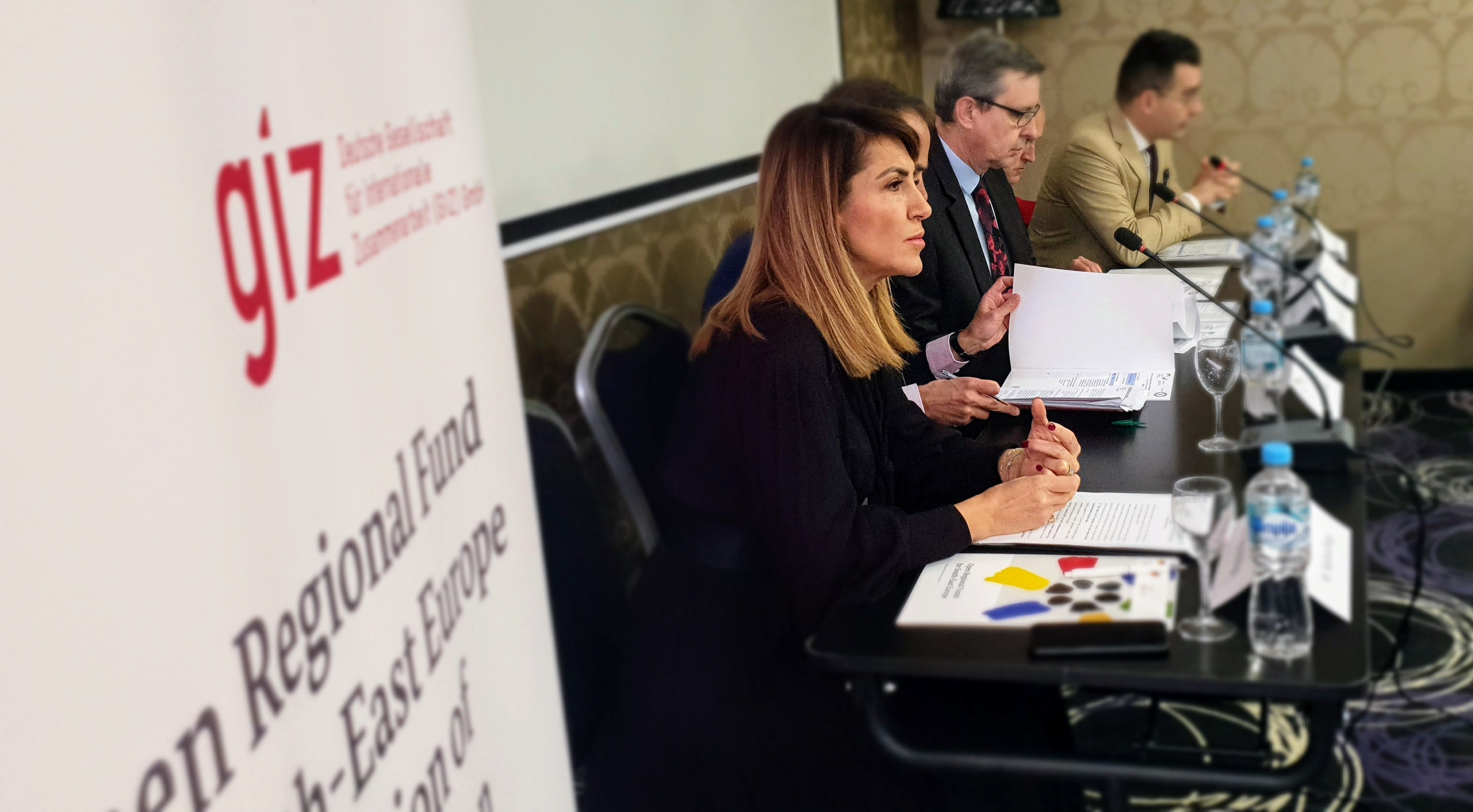 RCC Secretary General Majlinda Bregu addressing the Berlin Process Coordination Meeting of the WB6 Ministries of Foreign Affairs on 24th of April 2019 in Sarajevo (Photo: RCC/Alma Arslanagic-Pozder)