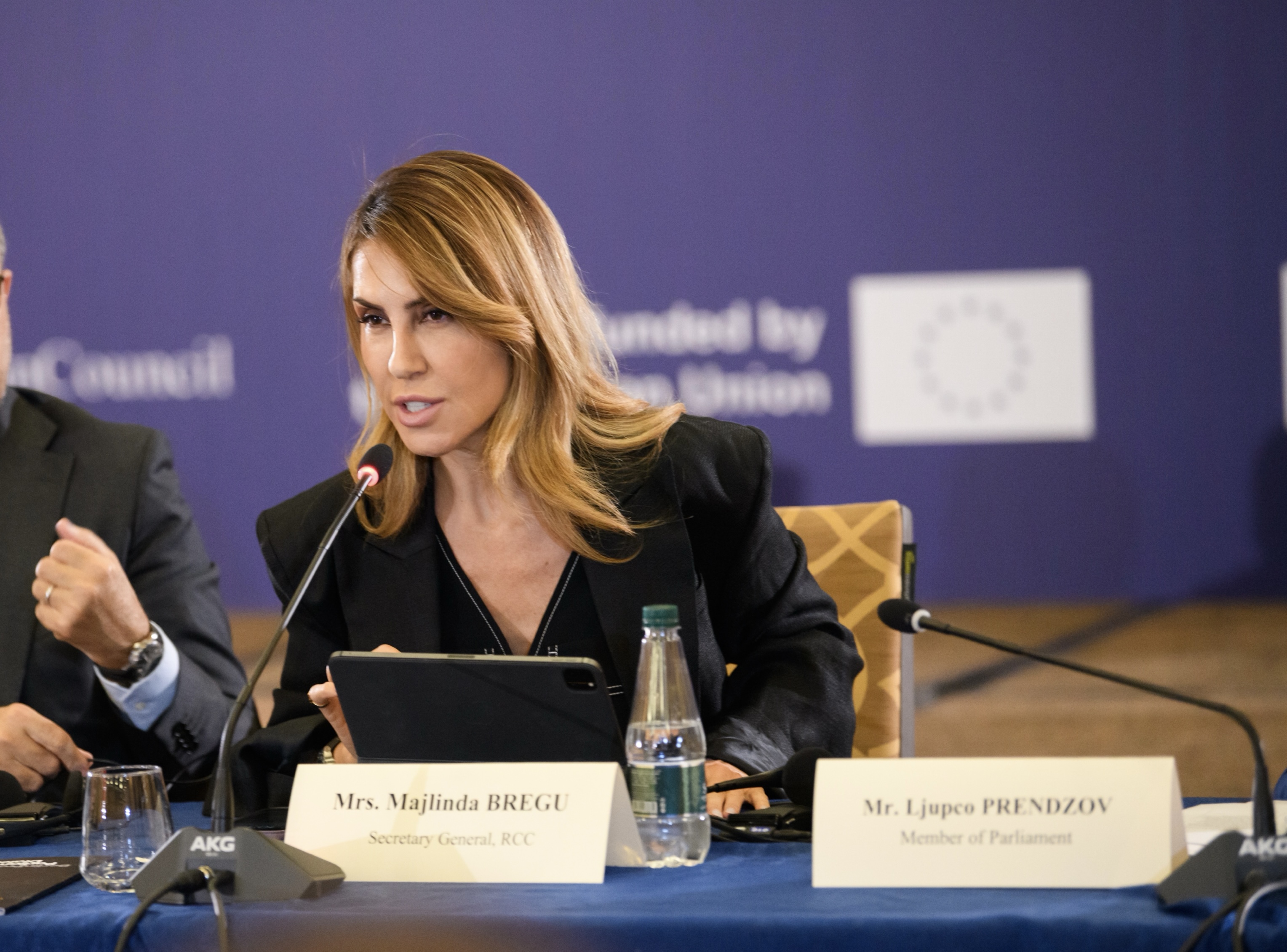 RCC Secretary General speaking Majlinda Bregu at the Parliamentary Conference on
