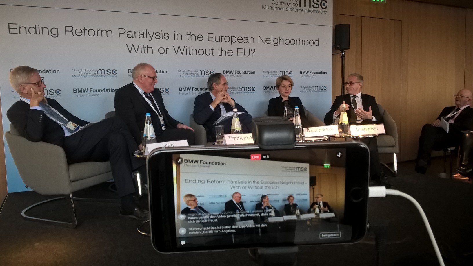 RCC Secretary General, Goran Svilanovic (first right), at the panel “Ending Reform Paralysis in the European Neighbourhood – with or without the EU” organised by the BMW Foundation onset of the 53rd Munich Security Conference, on 17 February 2017. (Photo: BMW Foundation)