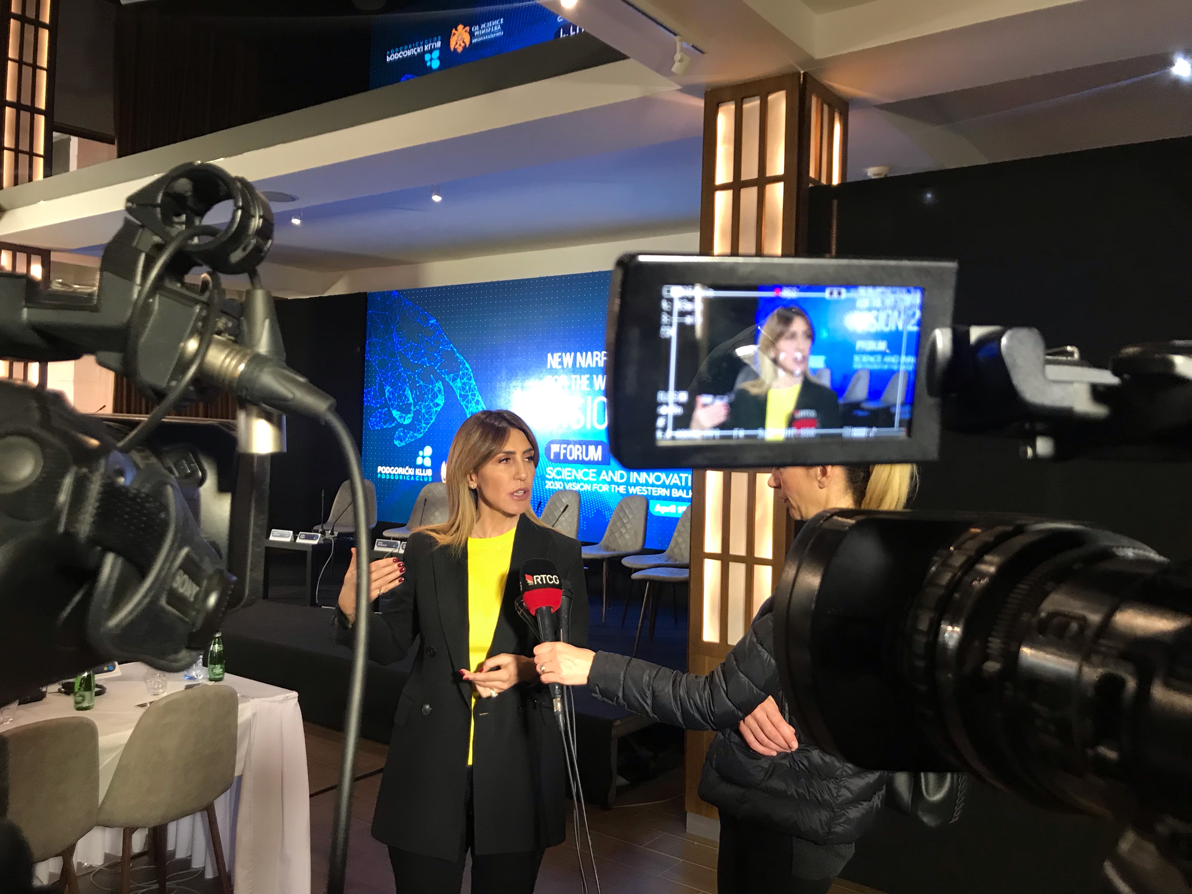 RCC Secretary General Majlinda Bregu at the 1st Forum ‘Science and Innovation 2030 Vision for the Western Balkans’ in Ulcinj, Montenegro on 9 APril 2019 (Photo: RCC/Vedad Kamenjasevic)