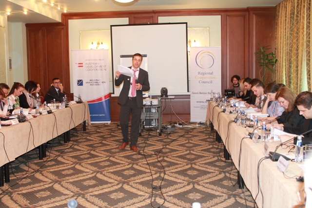 Exchanging data in the field of asset disclosure and conflict of interest focus of the 3rd Regional Meeting of the Oversight Bodies, Sofia, Bulgaria. (Photo: courtesy of RAI)