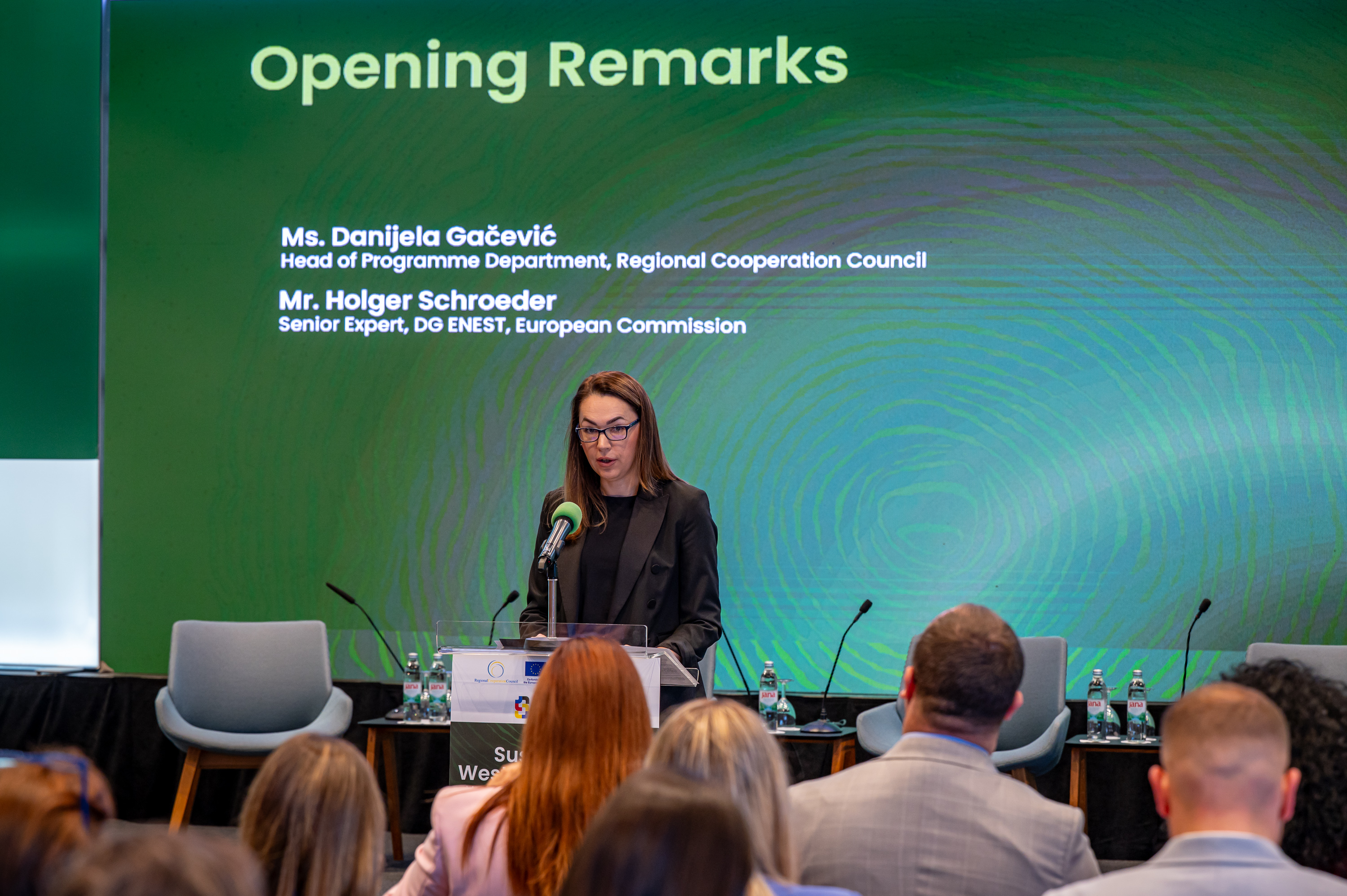 Danijela Gačević, Head of the RCC’s Programme Department opening the Donor Coordination Meeting on the Green Agenda for the Western Balkans (GAWB) on 15 October 2025 in Dubrovnik (Photo: RCC/Srdjan Kurajica)