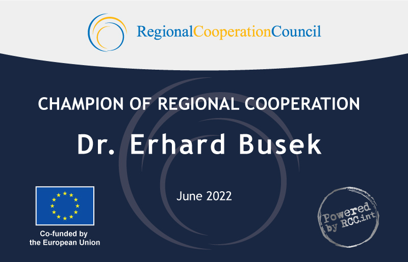 Champion of Regional Cooperation Dr. Erhard Busek