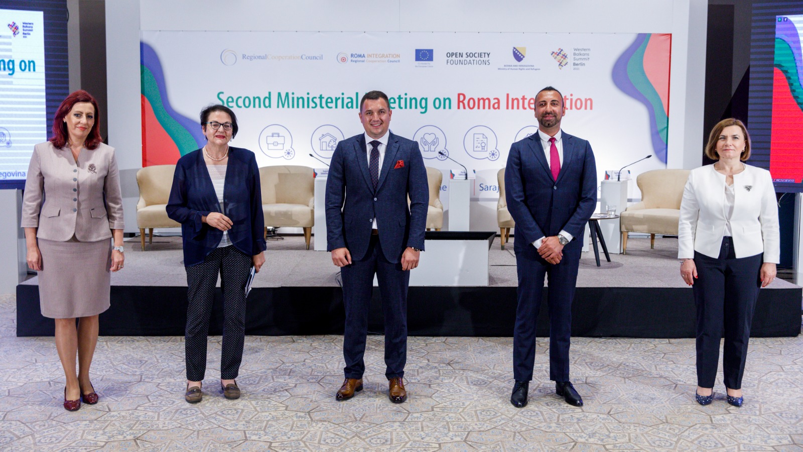 Orhan Usein, Head of Office, RCC Roma Integration with the Heads of Delegation at the Second Ministerial Meeting on Roma Integration (Photo: Armin Durgut)