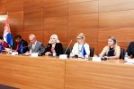 Opening panel of ROMACTED launching in Serbia, 29.05.2018: Mr Tim Cartwright, Deputy Prime Minister Zorana Mihajlović, Ms Matea Norčić Stamčar, Mr Tefik Ramadanović, Mr Ivan Bošnjak, Ms Aleksandra Bojađieva and Ms Aurora Ailincai. (Photo: Cabinet of the Deputy Prime Minister of Republic of Serbia)