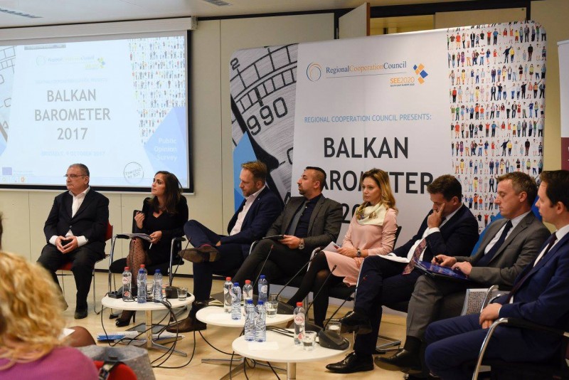 Regional Cooperation Council (RCC) presents Balkan Barometer 2017 survey, in Brussels on 9 October 2017. (Photo: RCC/Selma Ahatovic-Lihic)