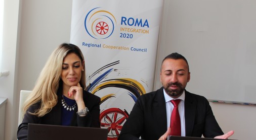 Mr Orhan Usein, Head of Office, and Ms Mimoza Gavrani, Policy Expert