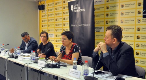 Aleksandra Bojadjieva at the Presentation of the Report on situation of Roma in Serbia, Media Center, Belgrade, 22.05.2018 (photo: Medija Centar, Beograd)