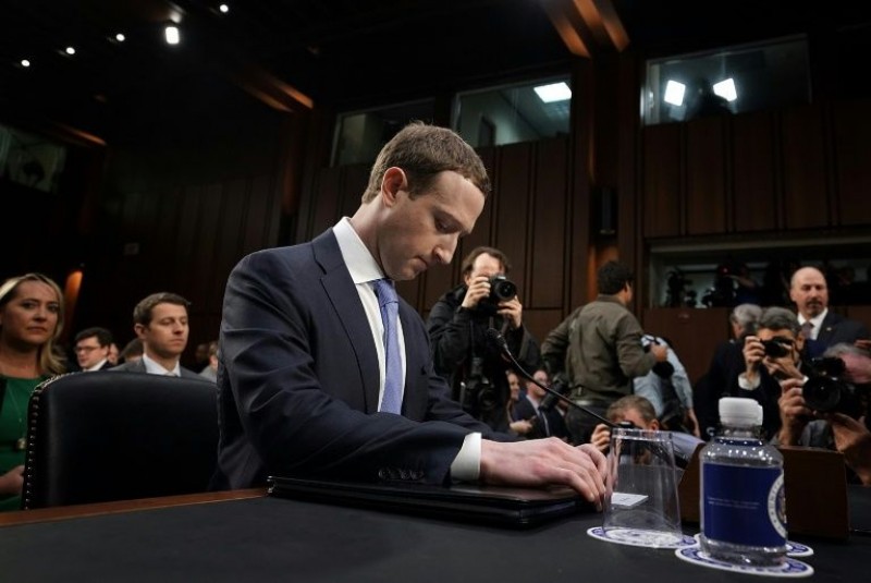 Facebook CEO Mark Zuckerberg apologized for privacy lapses in an appearance before Congress in April 2018. Photo Credit: ALEX WONG, GETTY/AFP/File
