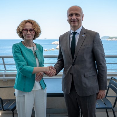 RCC Secretary General Amer Kapetanović met with NATO Deputy Secretary General Radmila Šekerinska on the margins of the Dubrovnik Forum on 12 July 2025 (Photo: RCC/Srdjan Kurajica)