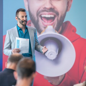 Team Leader of RCC's Western Balkans Youth Lab (WBYL) Ognjen Markovic at the Final Conference on Youth Policy Lab on Youth Unemployment, in Budva on 14 June 2022 (Photo: RCC/Danilo Papic)