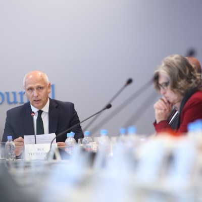 RCC Secretary General Amer Kapetanovic chairing the RCC Board Meeting on 6 November 2025 in Sarajevo (RCC/Jasmin Sakovic)